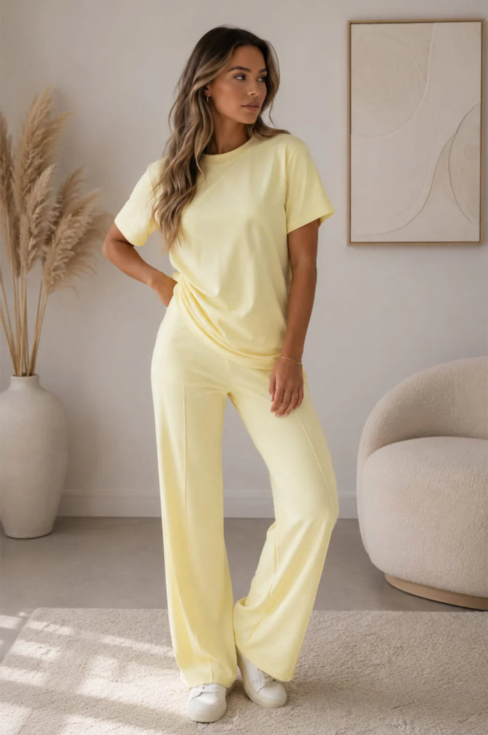 Sienna Side-Cinch Wide-Leg Loungewear Set