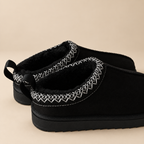 IconCozy Black Plush-Lined Suede Mule Slippers